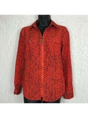 Michael Michael Kors Orange Snake Print Blouse Size XS